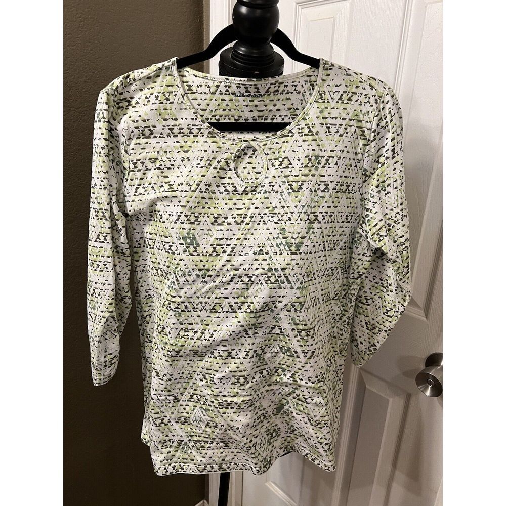 Allison Daley Large Cotton/Spandex Blend Top Keyhole‎